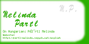 melinda partl business card